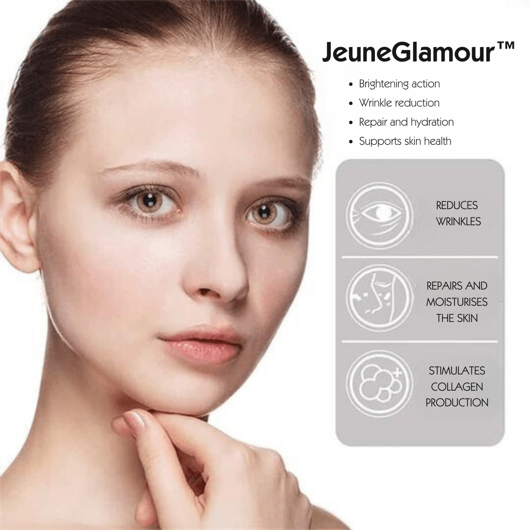 JeuneGlamour™ – Für vorübergehend straffere, geliftete und glattere Haut im Handumdrehen.