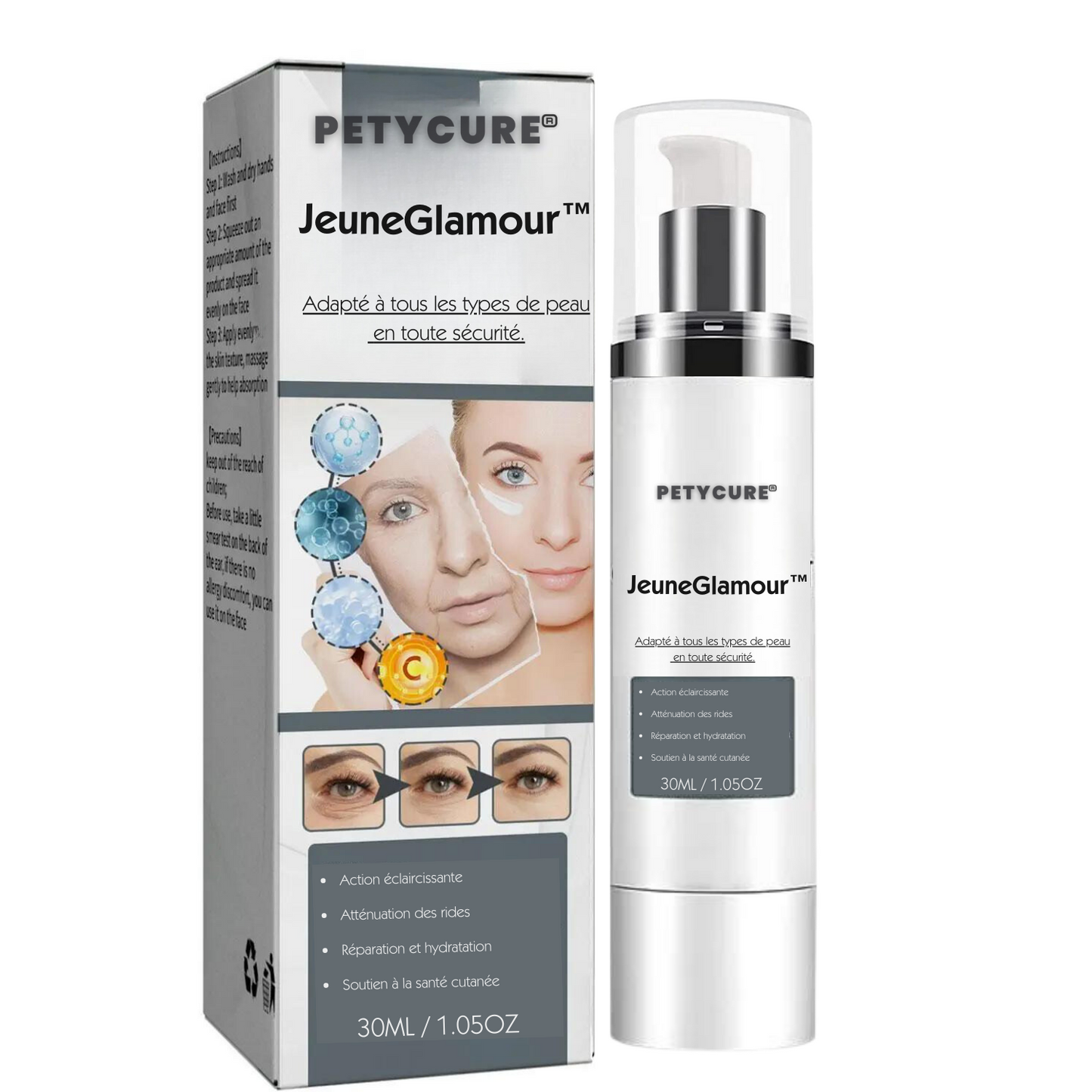 JeuneGlamour™ – Für vorübergehend straffere, geliftete und glattere Haut im Handumdrehen.